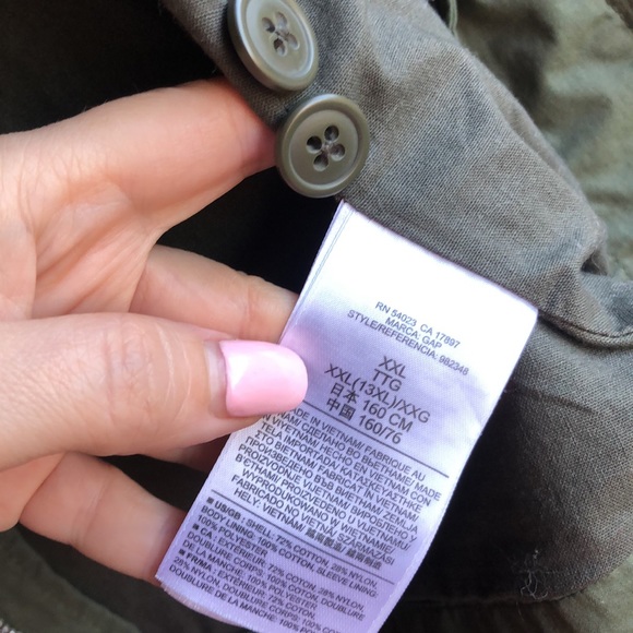 GAP Military Utility Green Jacket with Hood - Picture 6 of 7